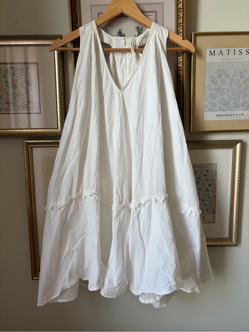 By Anthropologie V-Neck Swing Tunic Dress White Small - Picture 6 of 12
